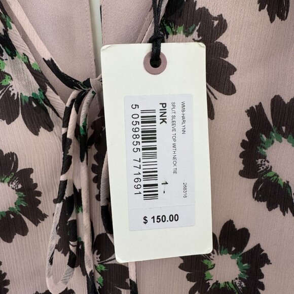 Ted Baker London Harlynn Split Sleeve Floral Top Neck Tie Sz 1 (US 4) NWT - Picture 9 of 12